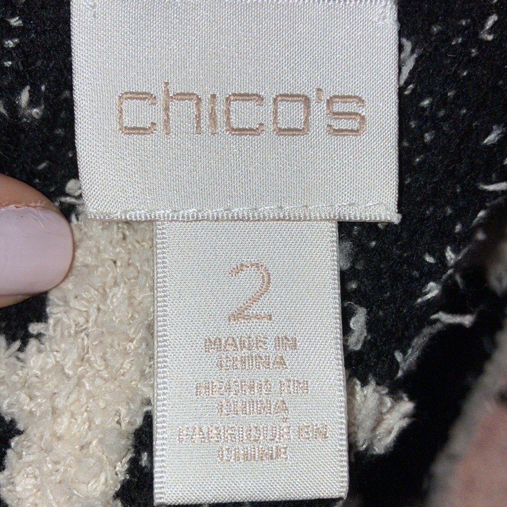 Chico’s Collarless Open Front Cardigan, Size 2 - Picture 5 of 7